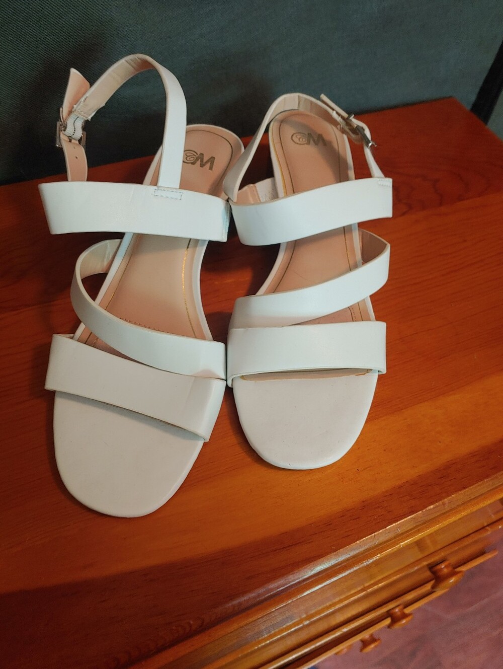 White Multi-Strap Women's Sandals with Ankle Buckle